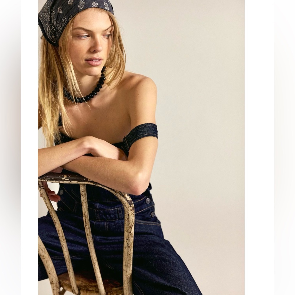 SALE! Free People x We The Free Ziggy Denim Overalls in Dark Wash - Picture 6 of 13